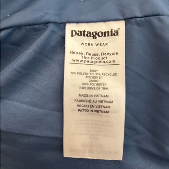 patagonia fleece Los Gatos‎ Vest Women Medium Blue Light Navy Warm Soft Pockets - Picture 9 of 10